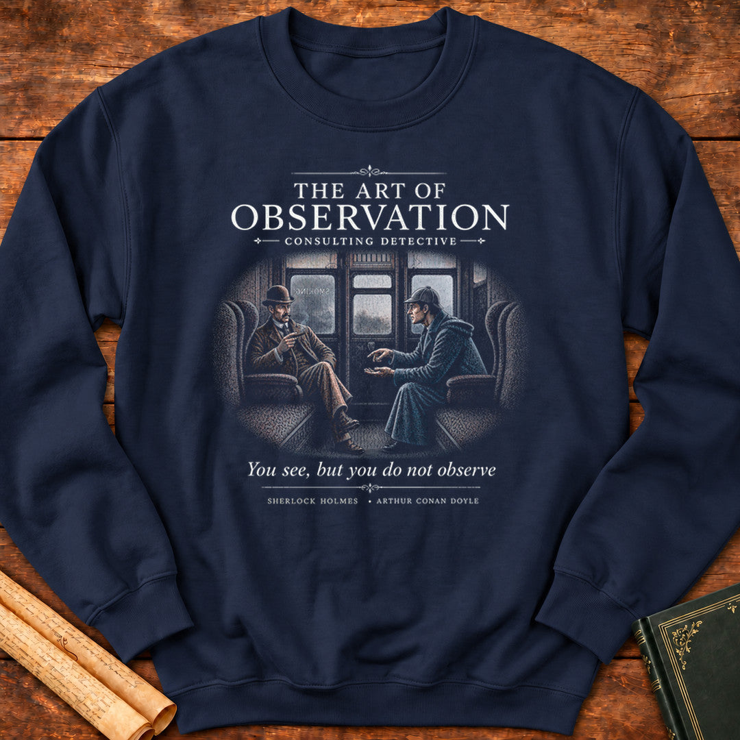 The Art of Observation Sherlock Holmes Sweatshirt - Navy