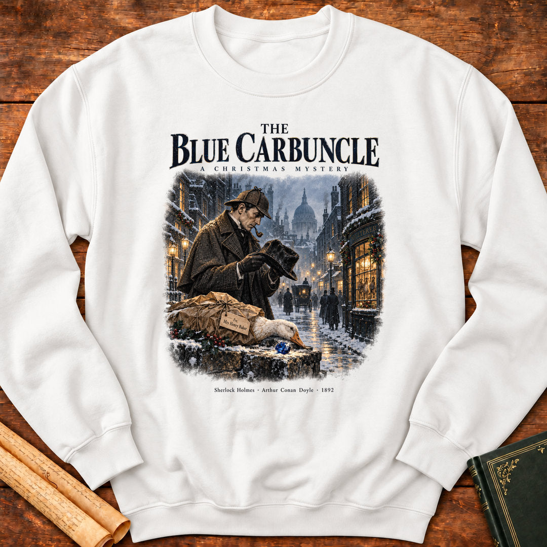 The Blue Carbuncle – Sherlock Holmes Christmas Mystery Sweatshirt - White