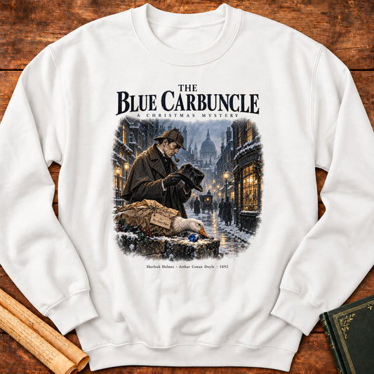 The Blue Carbuncle – Sherlock Holmes Christmas Mystery Sweatshirt - White