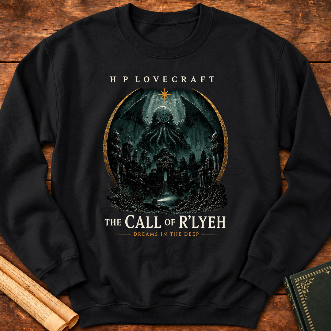 The Call of R'lyeh | HP Lovecraft | Dreams in the Deep Sweatshirt  - Black