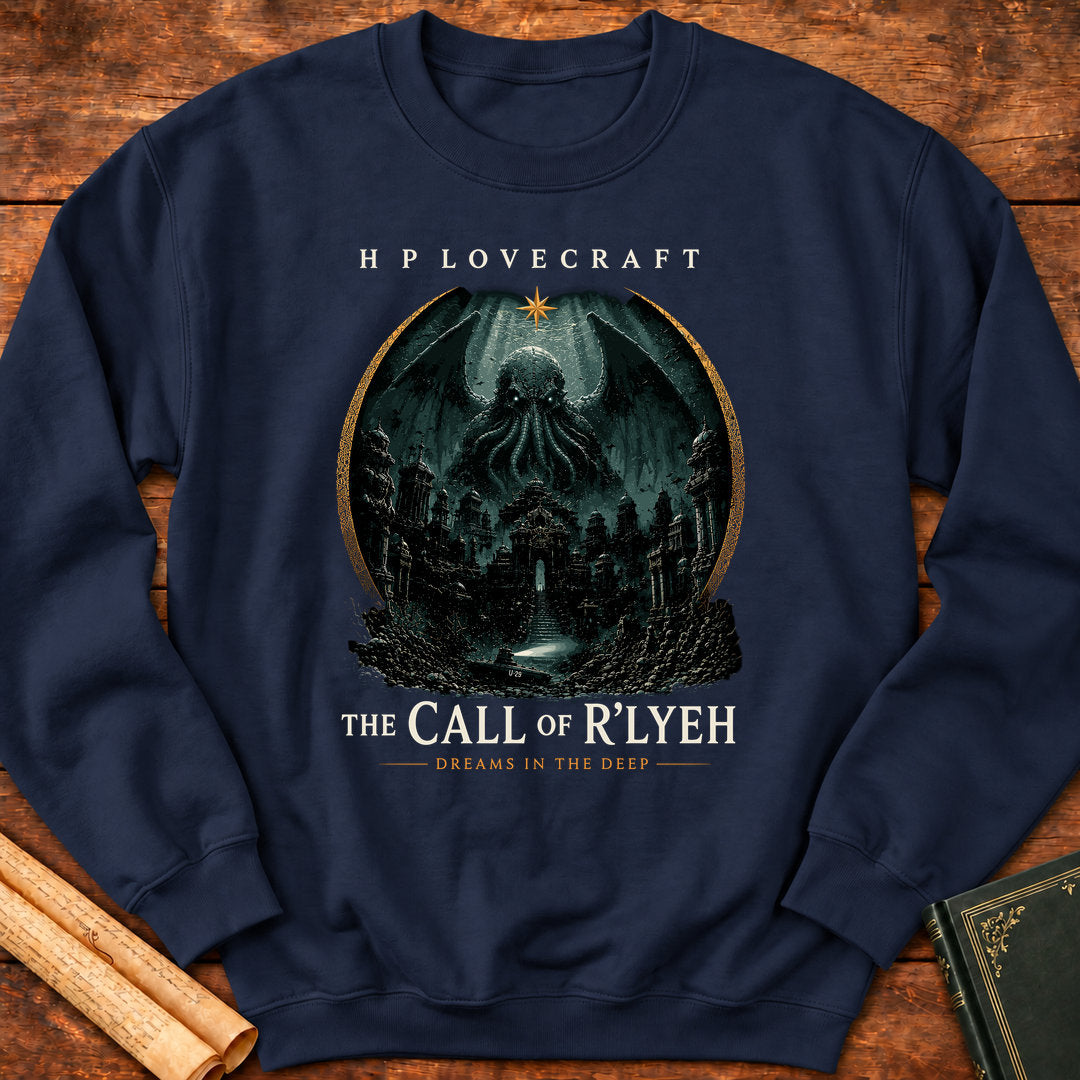 The Call of R'lyeh | HP Lovecraft | Dreams in the Deep Sweatshirt  - Navy