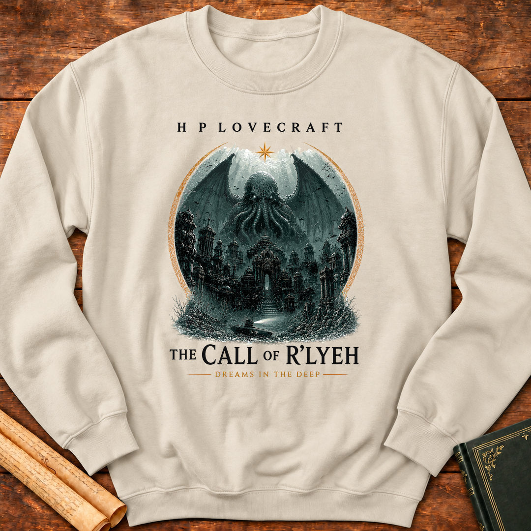 The Call of R'lyeh | HP Lovecraft | Dreams in the Deep Sweatshirt  - Sand