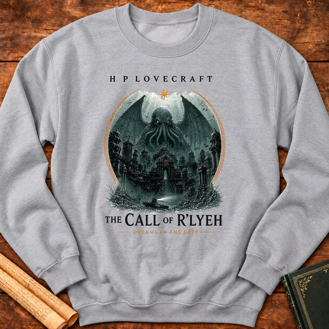 The Call of R'lyeh | HP Lovecraft | Dreams in the Deep Sweatshirt  - Sport Grey