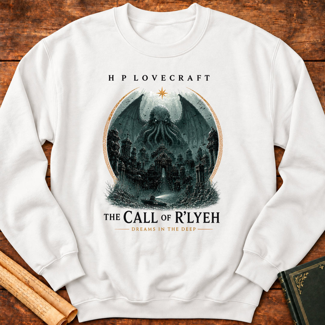 The Call of R'lyeh | HP Lovecraft | Dreams in the Deep Sweatshirt  - White
