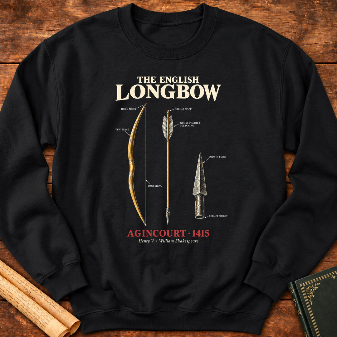 The English Longbow – Agincourt 1415 Historical Sweatshirt - Black