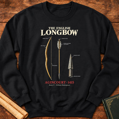 The English Longbow – Agincourt 1415 Historical Sweatshirt - Black