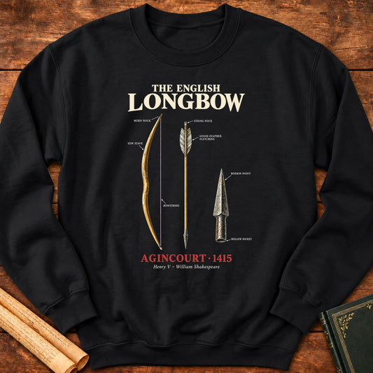 The English Longbow – Agincourt 1415 Historical Sweatshirt - Black