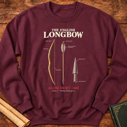 The English Longbow – Agincourt 1415 Historical Sweatshirt - Maroon