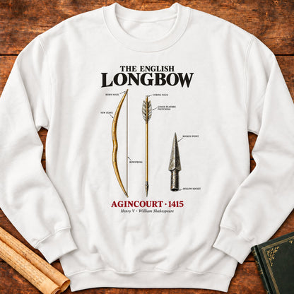 The English Longbow – Agincourt 1415 Historical Sweatshirt - White