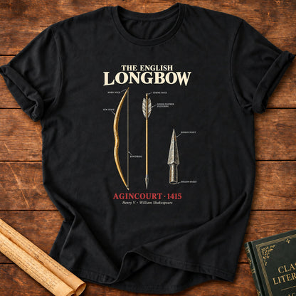 The English Longbow – Agincourt 1415 Historical T-Shirt - Black