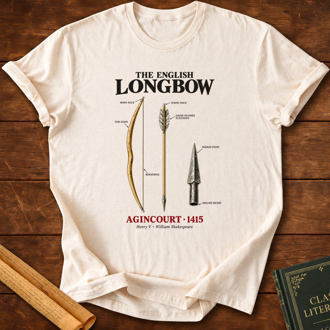 The English Longbow – Agincourt 1415 Historical T-Shirt - Natural