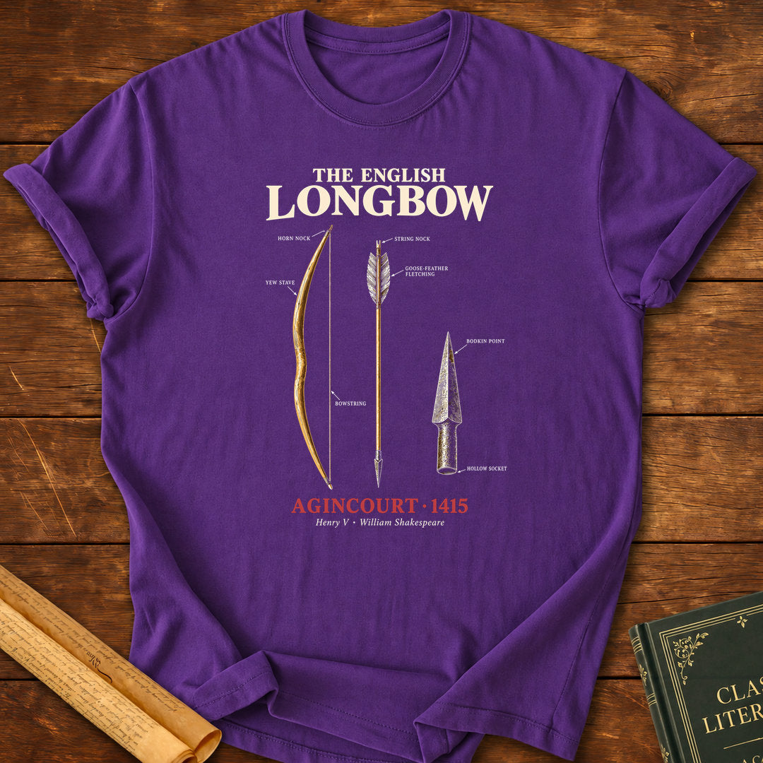 The English Longbow – Agincourt 1415 Historical T-Shirt - Purple