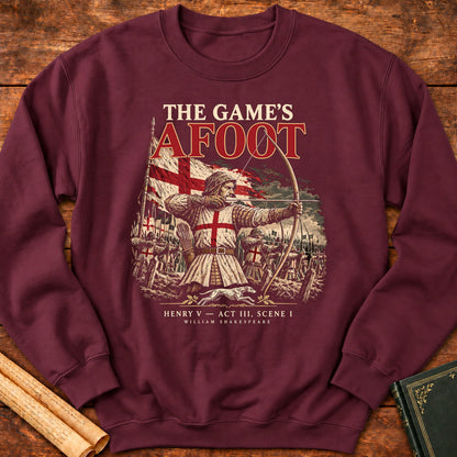 The Game's Afoot – Henry V Medieval Archers Shakespeare Sweatshirt - Maroon