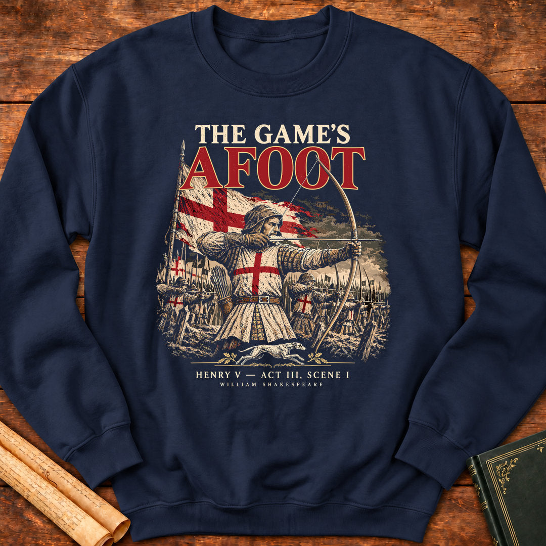 The Game's Afoot – Henry V Medieval Archers Shakespeare Sweatshirt - Navy