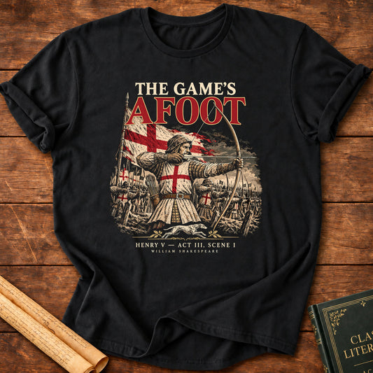 The Game's Afoot – Henry V Medieval Archers Shakespeare T-Shirt - Black
