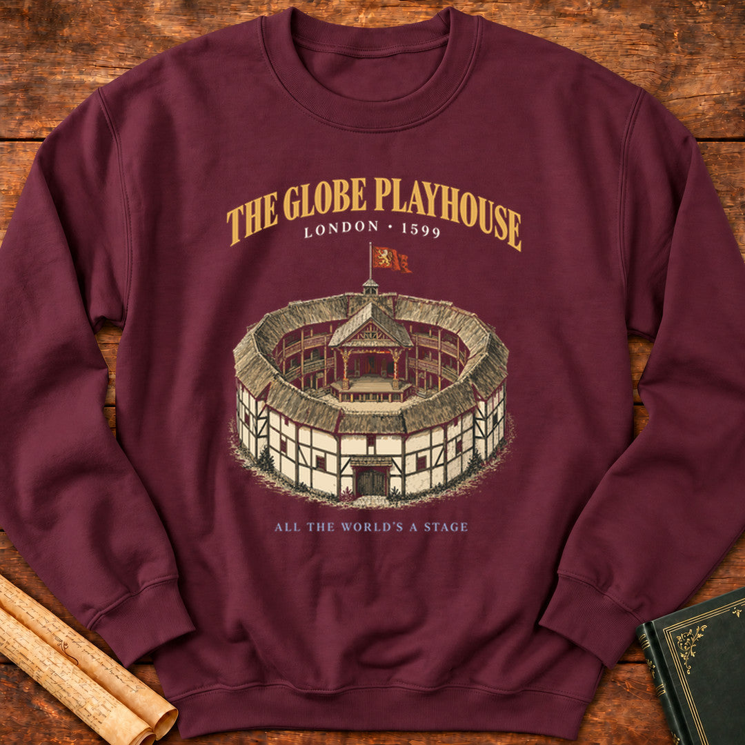 The Globe Playhouse – London 1599 Shakespeare Sweatshirt - Maroon