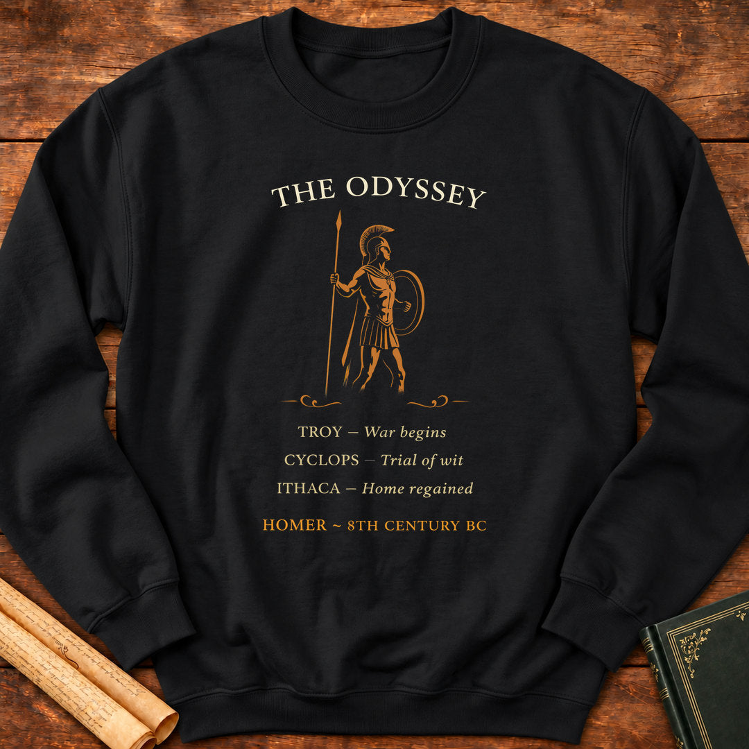 The Odyssey by Homer – Greek Classical Journey Sweatshirt - Black