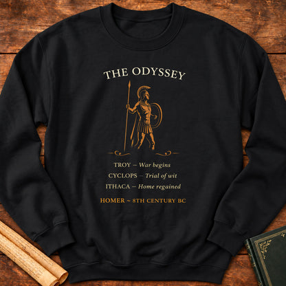 The Odyssey by Homer – Greek Classical Journey Sweatshirt - Black