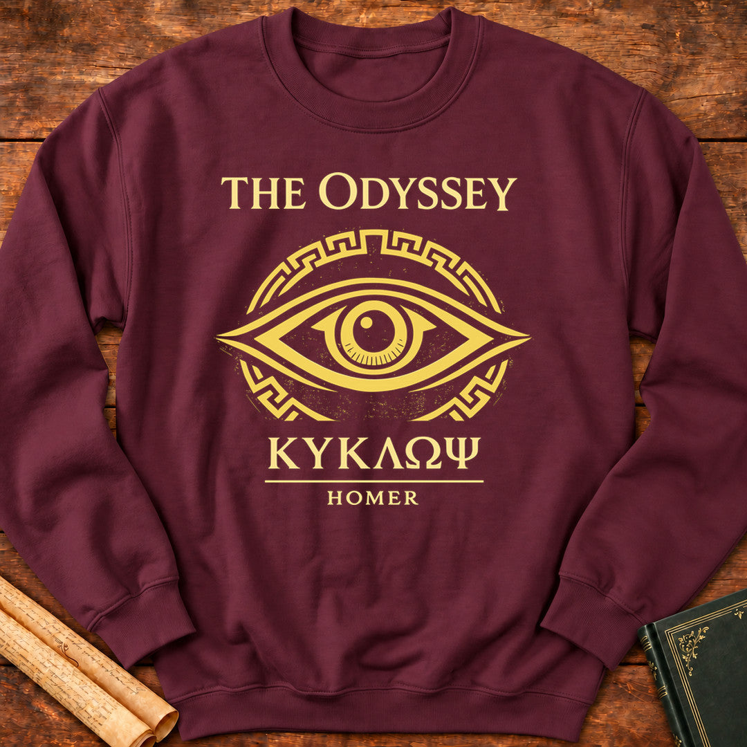 The Odyssey Cyclops Eye Greek Mythology Sweatshirt - Maroon