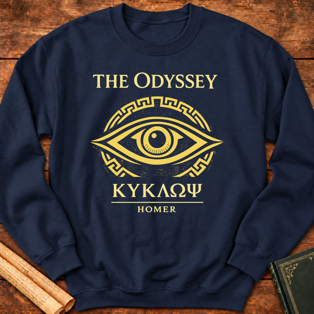 The Odyssey Cyclops Eye Greek Mythology Sweatshirt - Navy
