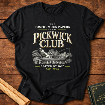 The Posthumous Papers of the Pickwick Club Charles Dickens T-Shirt - Black