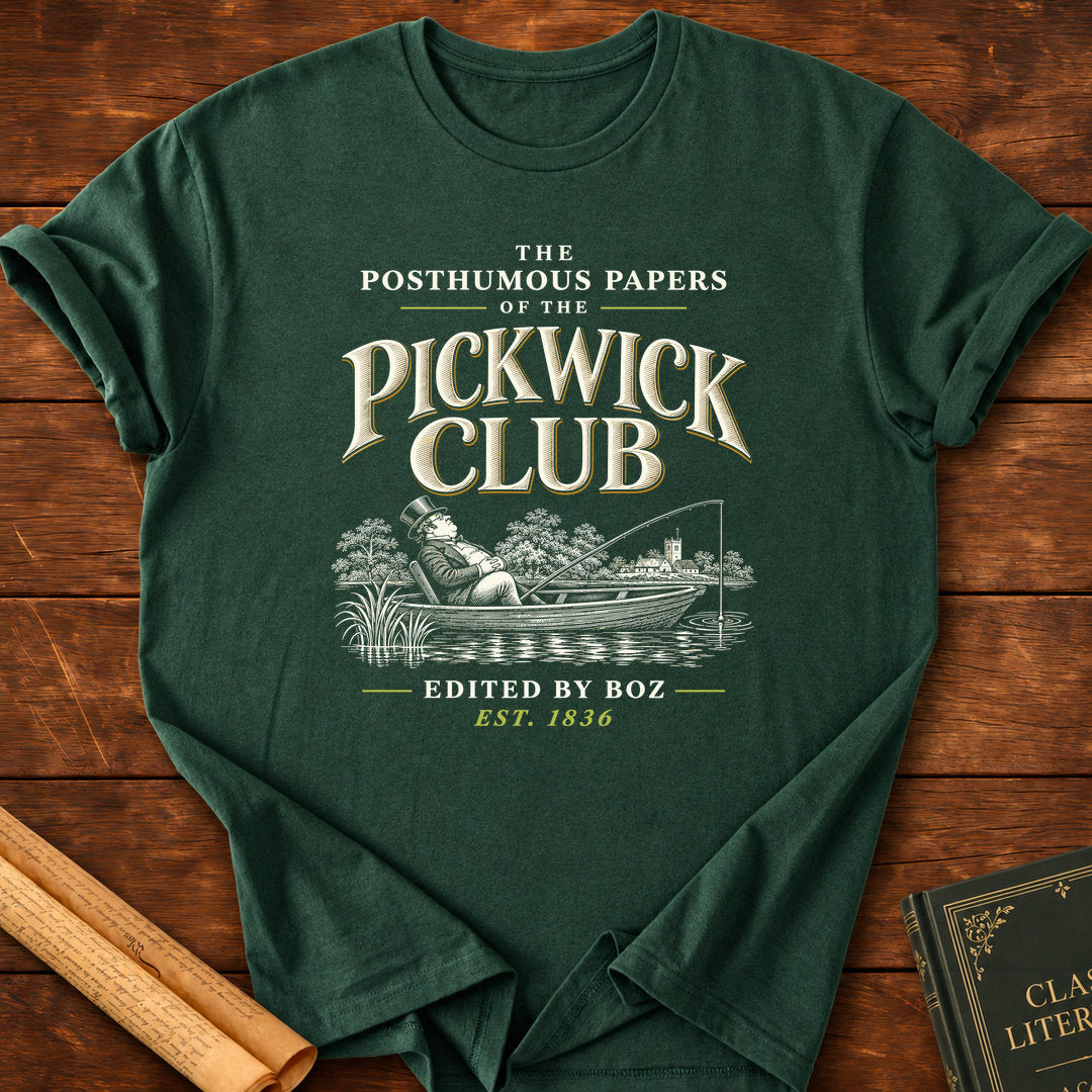 The Posthumous Papers of the Pickwick Club Charles Dickens T-Shirt - Forest Green
