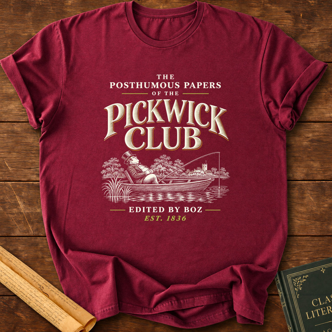 The Posthumous Papers of the Pickwick Club Charles Dickens T-Shirt - Maroon