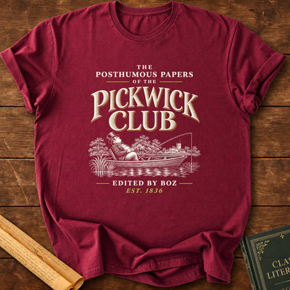 The Posthumous Papers of the Pickwick Club Charles Dickens T-Shirt - Maroon