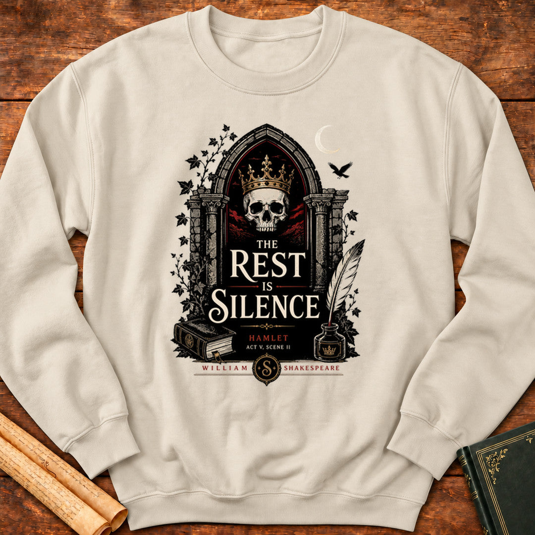 The Rest Is Silence – Hamlet Gothic Quote Sweatshirt - Sand