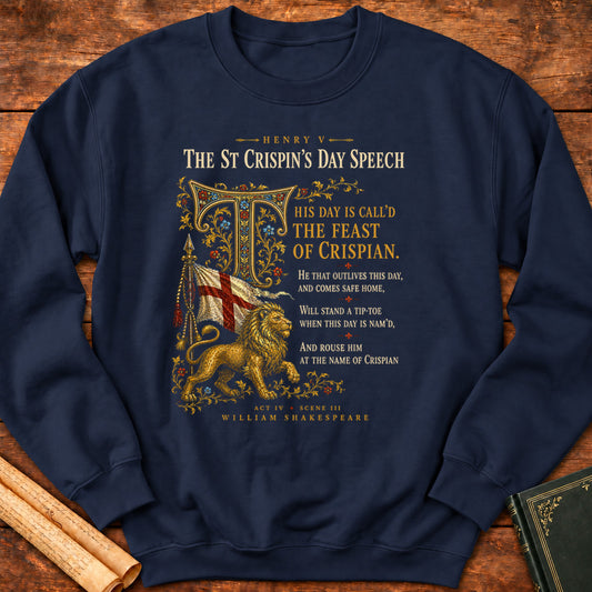 The St Crispin's Day Speech | Shakespeare's Henry V Sweatshirt - Navy