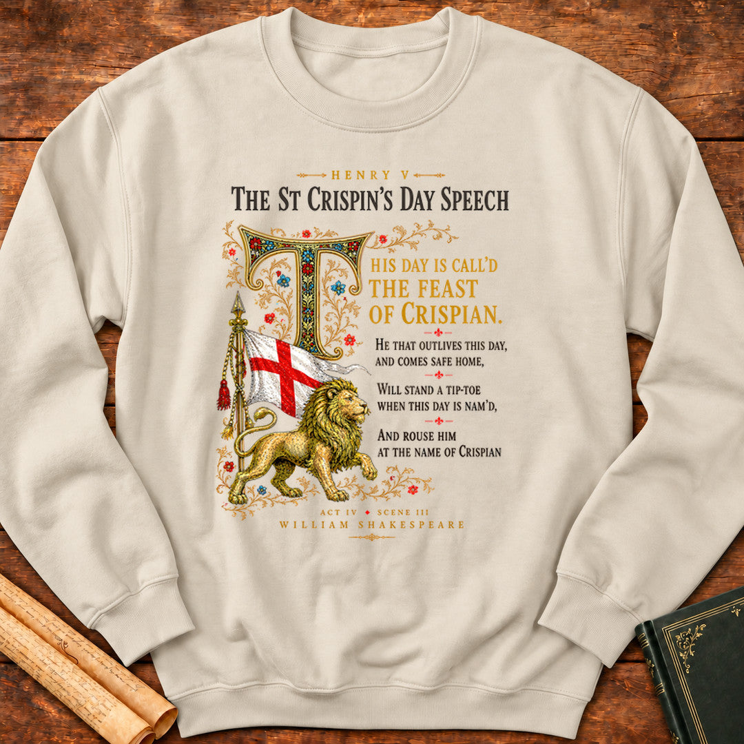 The St Crispin's Day Speech | Shakespeare's Henry V Sweatshirt - Sand