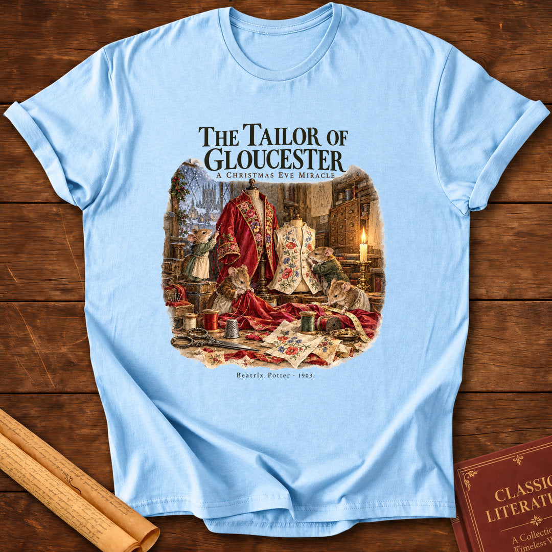 The Tailor of Gloucester – A Christmas Eve Miracle T-Shirt - Light Blue