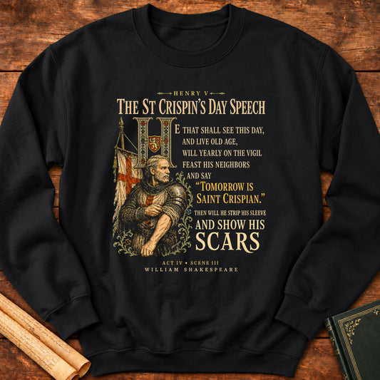 Then Will He Show His Scars | Shakespeare’s Henry V Sweatshirt - Black