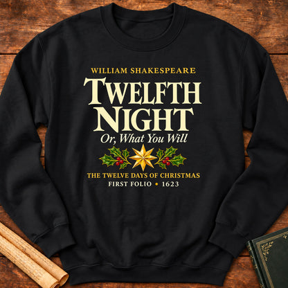 Twelfth Night Or, What You Will William Shakespeare Sweatshirt - Black