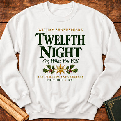 Twelfth Night Or, What You Will William Shakespeare Sweatshirt - White
