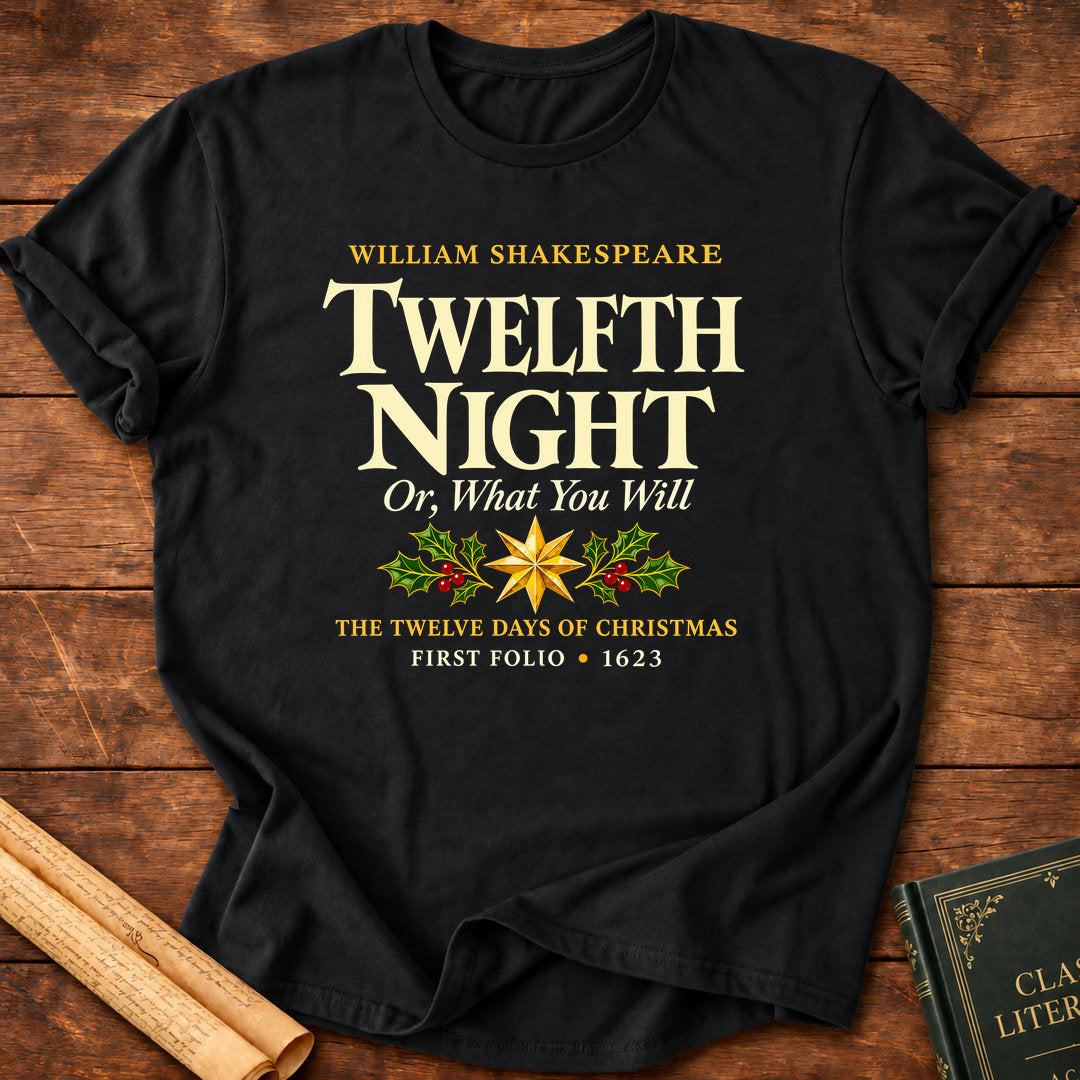 Twelfth Night Or, What You Will William Shakespeare T-Shirt - Black