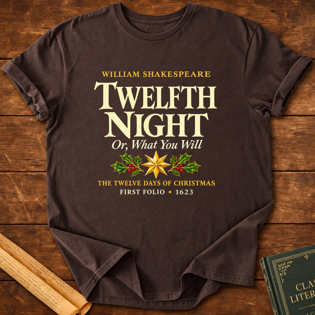 Twelfth Night Or, What You Will William Shakespeare T-Shirt - Dark Chocolate