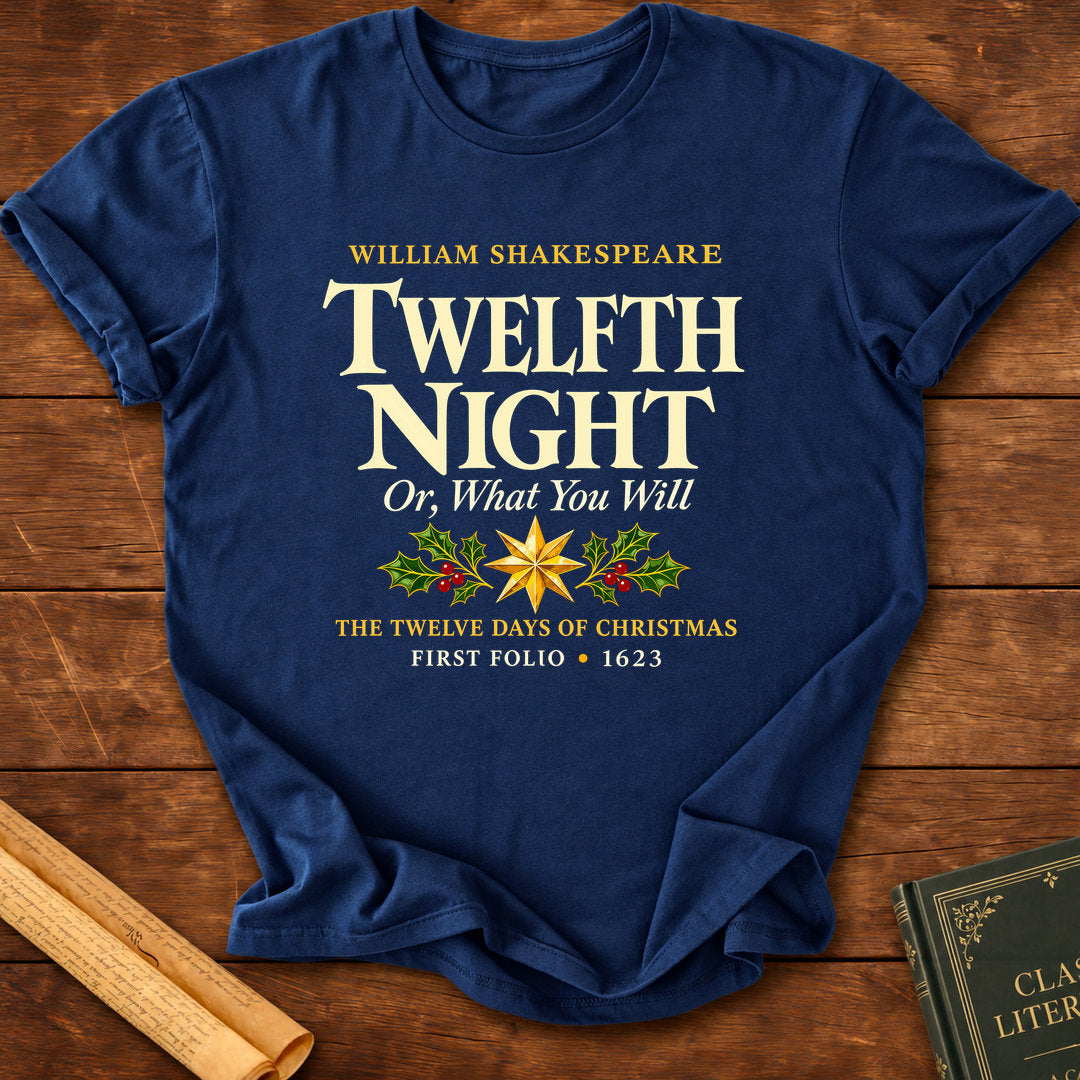Twelfth Night Or, What You Will William Shakespeare T-Shirt - Navy