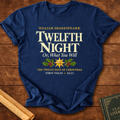 Twelfth Night Or, What You Will William Shakespeare T-Shirt - Navy