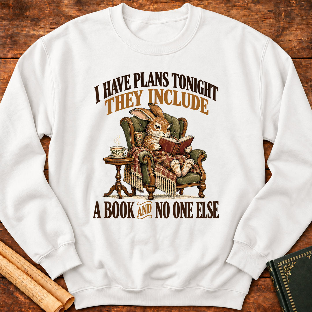 I Have Plans Tonight – Rabbit Reading Book Lover Sweatshirt