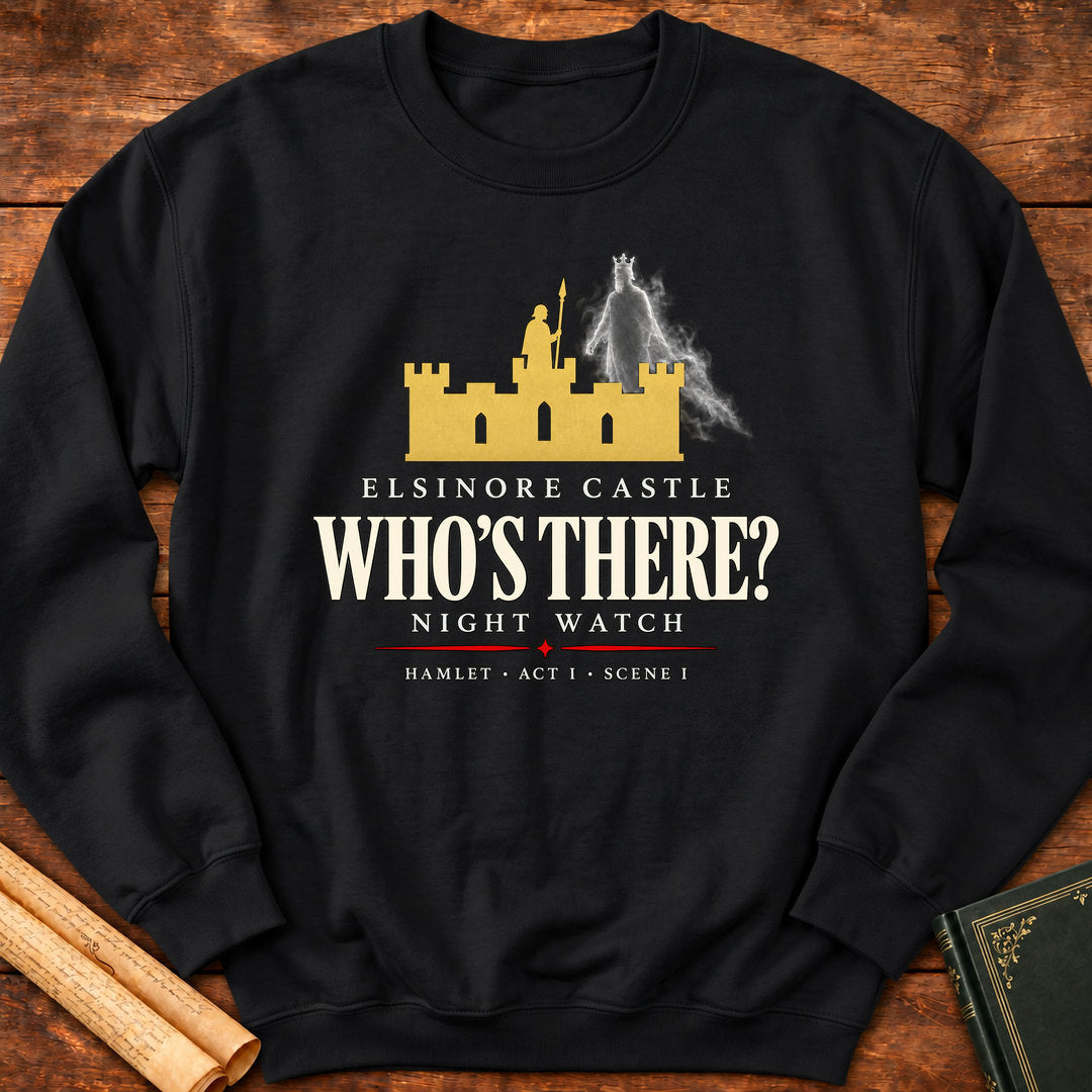 Who’s There? — Hamlet Elsinore Castle Sweatshirt - Black