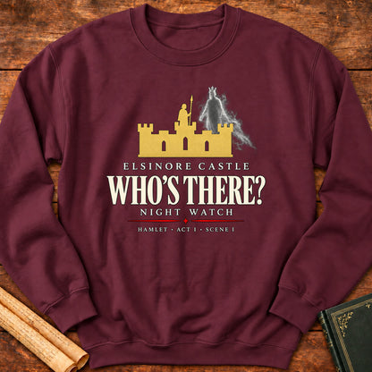 Who’s There? — Hamlet Elsinore Castle Sweatshirt - Maroon